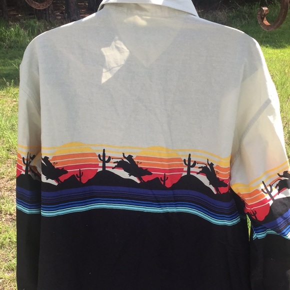 🤠 NWT Awesome Mens Unisex Fun Cowboy Style Shirt Sz Large Wardrobe Must Have🤠 - Picture 7 of 11
